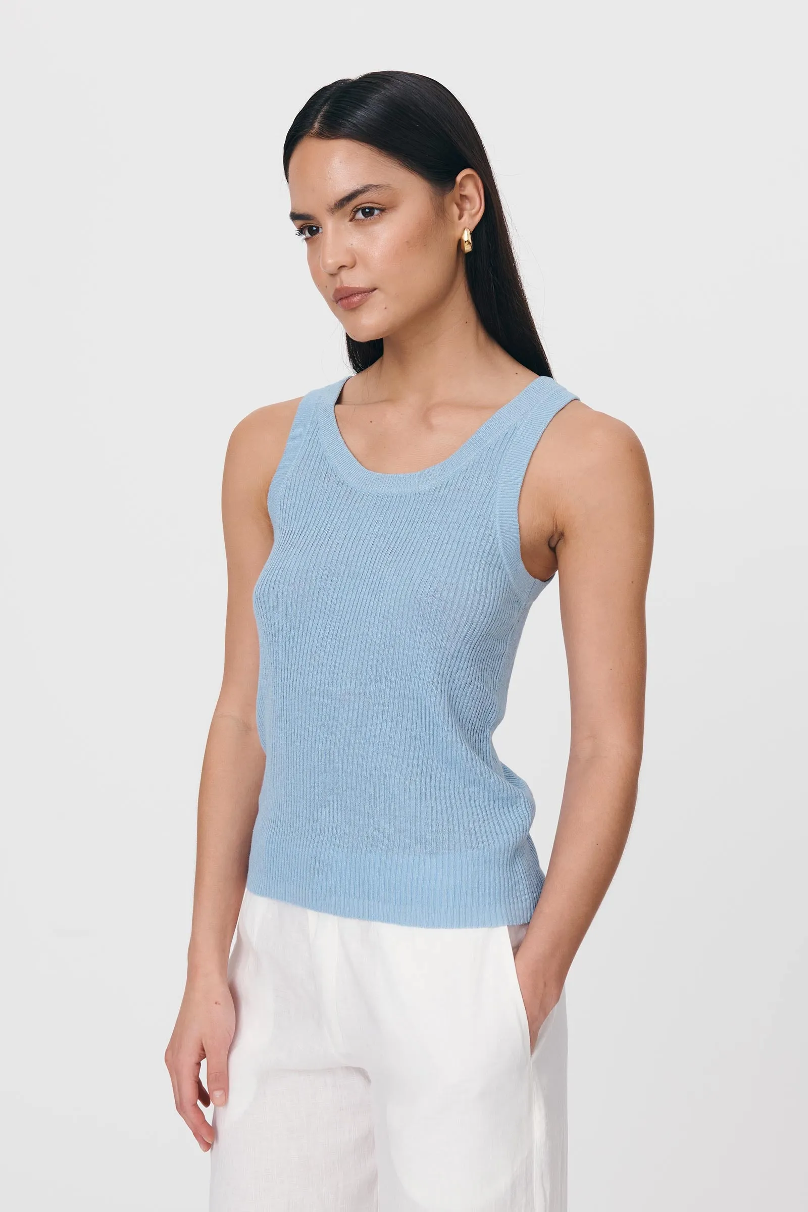 Hubert Knit Tank - Sky Blue