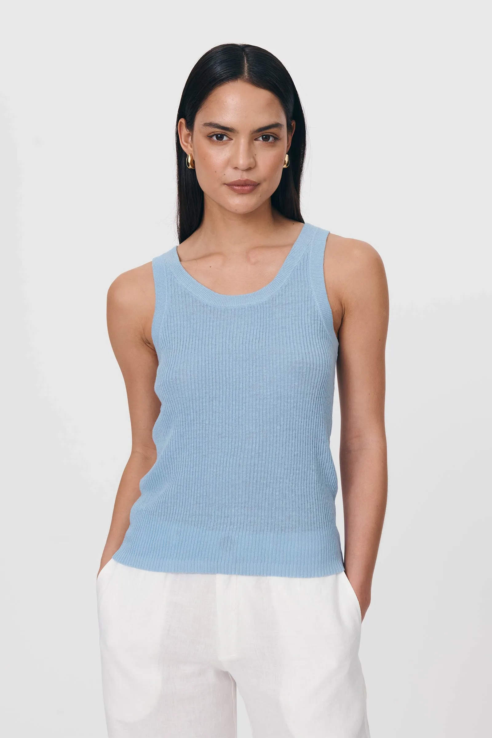 Hubert Knit Tank - Sky Blue