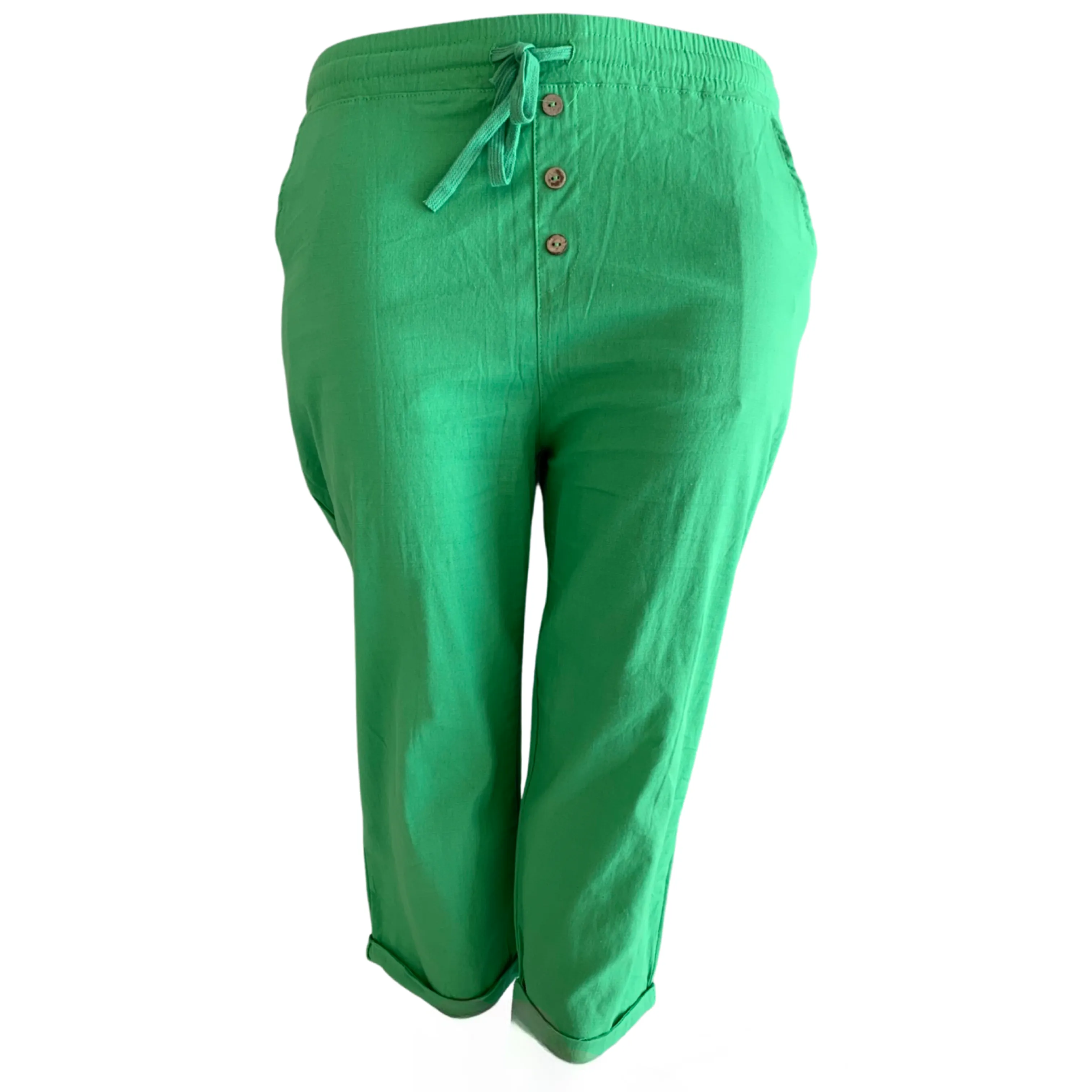 Indy Linen Crops in Green