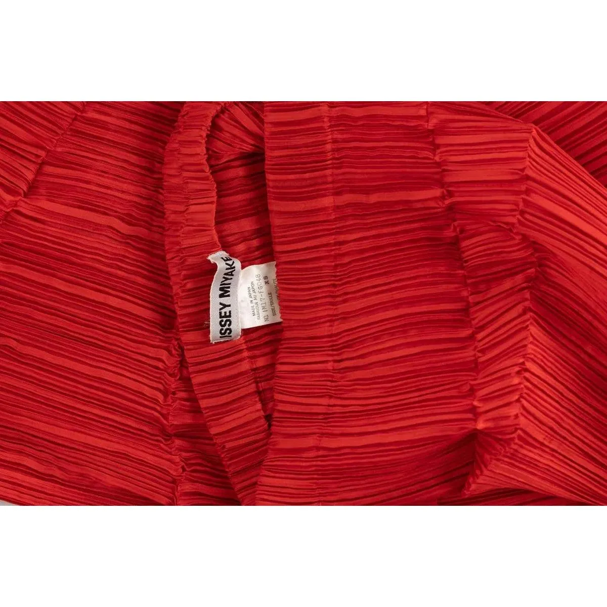 Issey Miyake Red Micro-Pleated Maxi Skirt | S