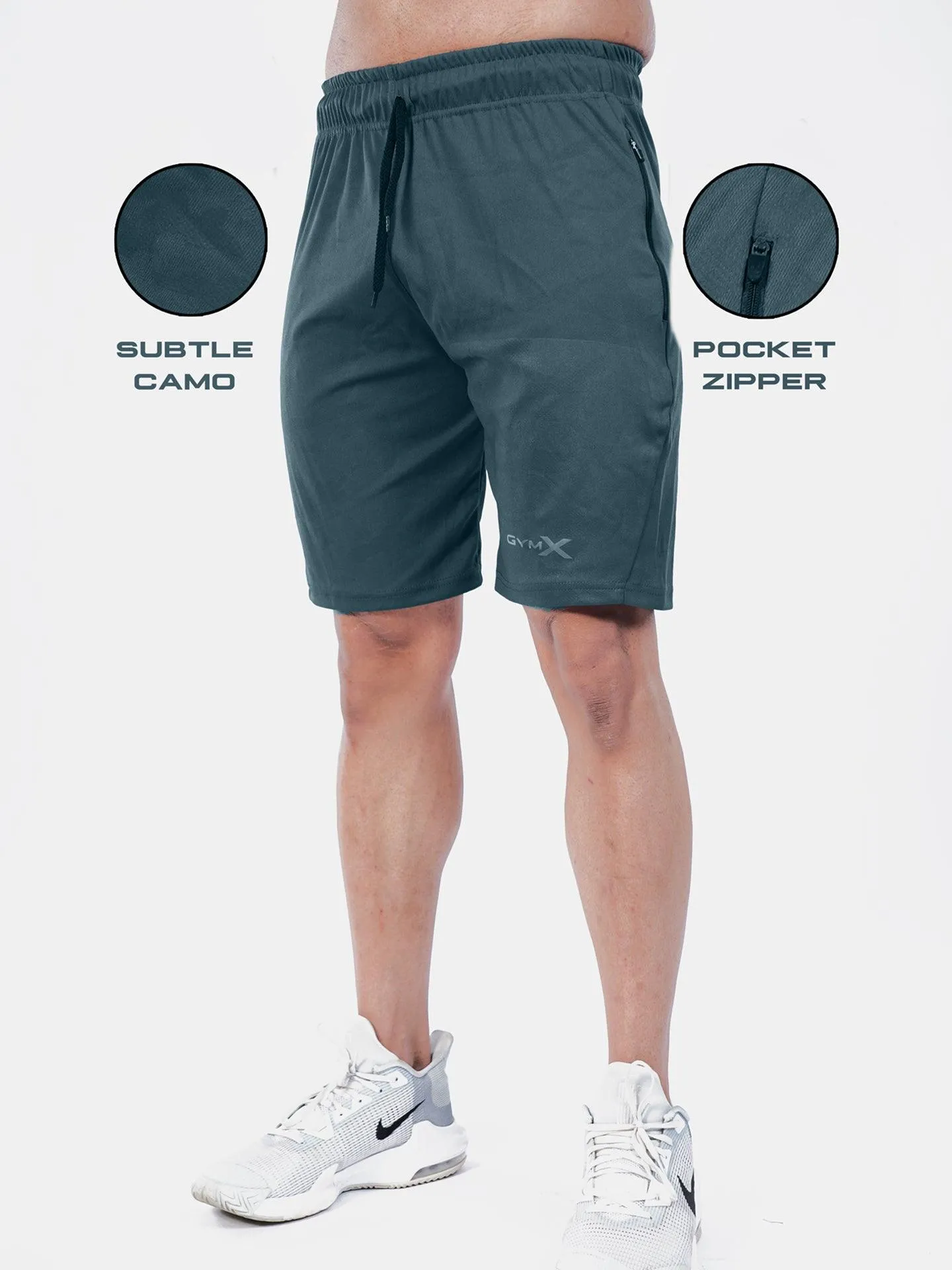 Jacquard Sea Grey Camo GymX Shorts-Sale