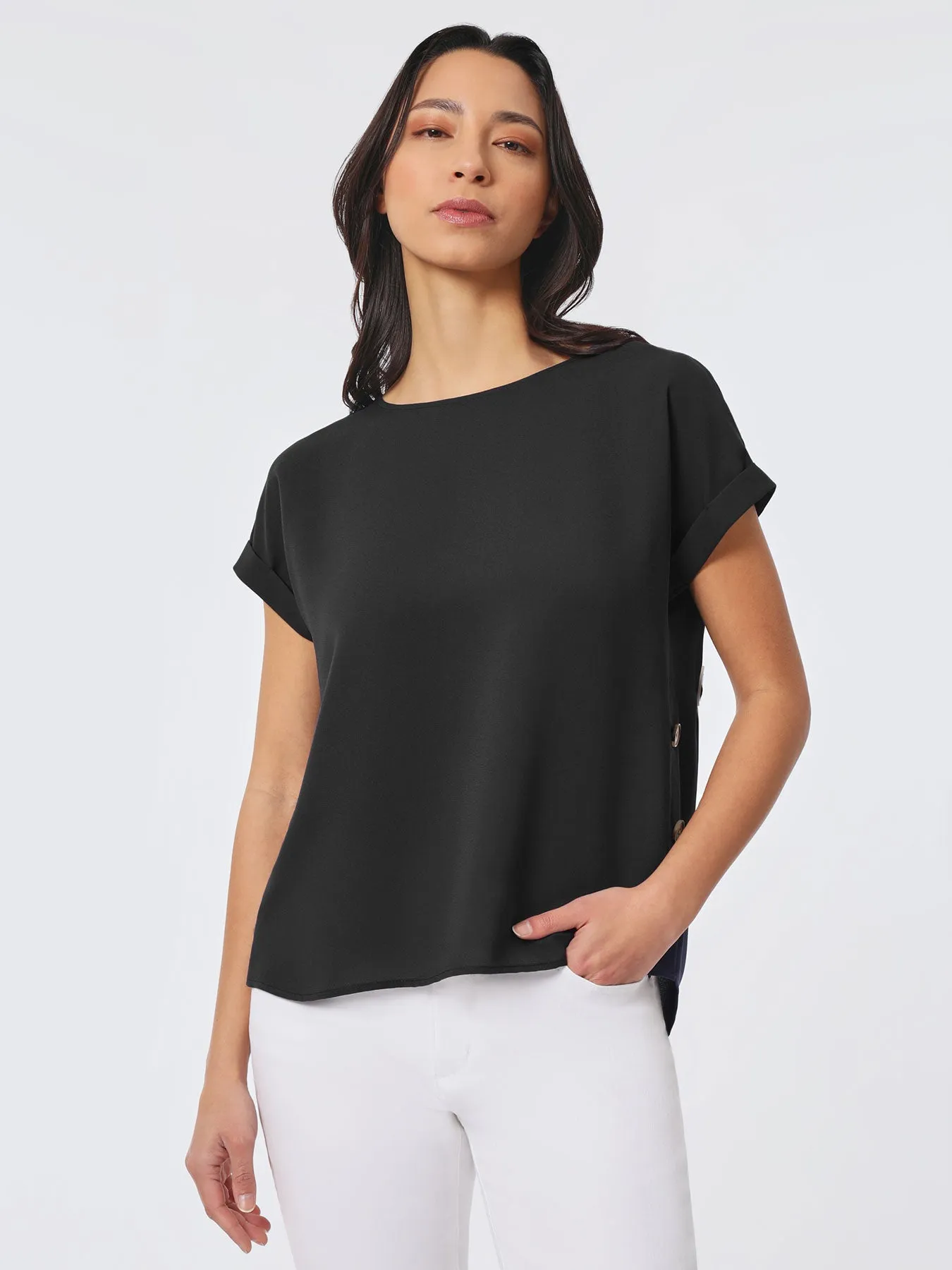 Jasper Crepe Button Detail Blouse