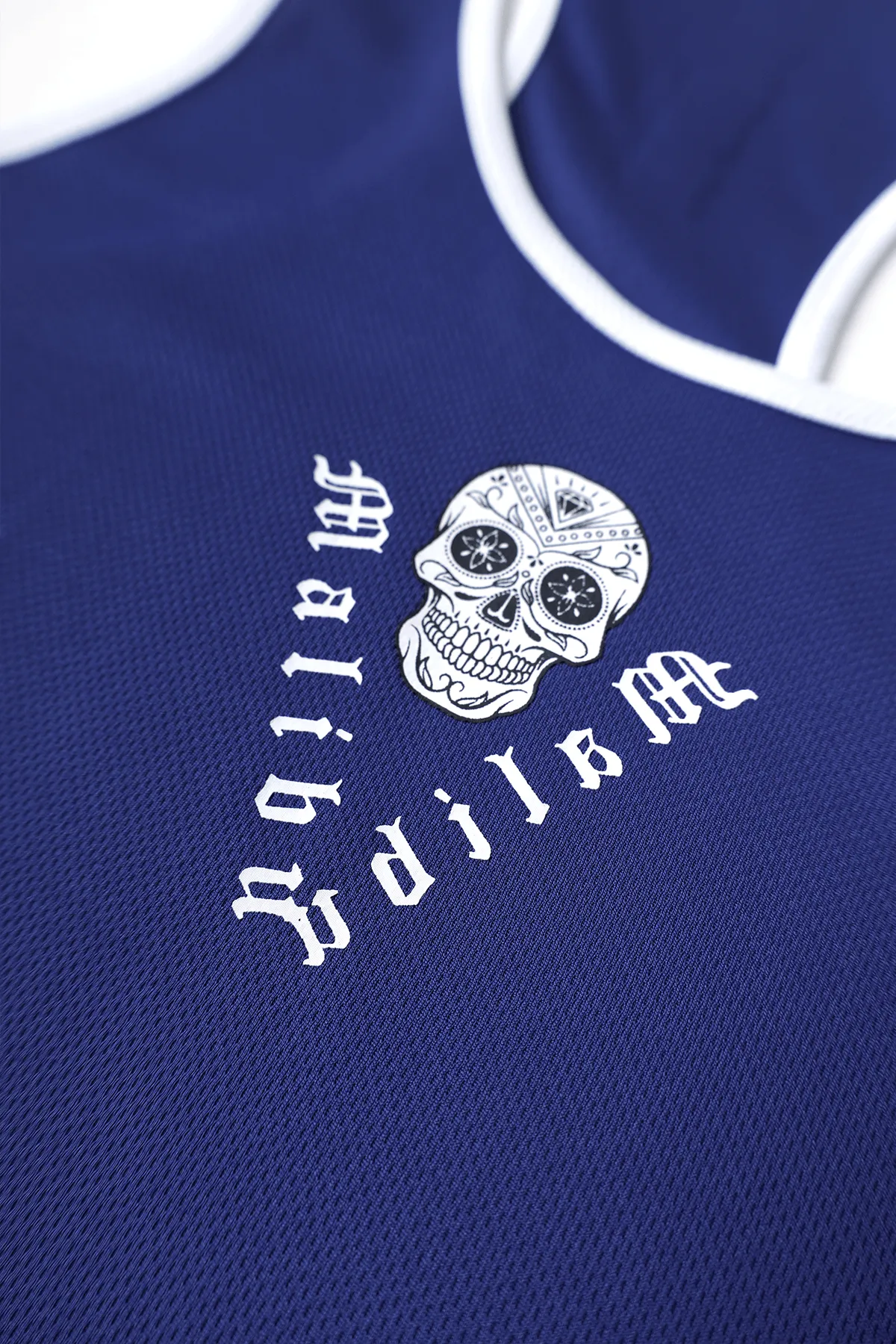 JJ Gym Tank Top - Dark Blue w/ Skull Design