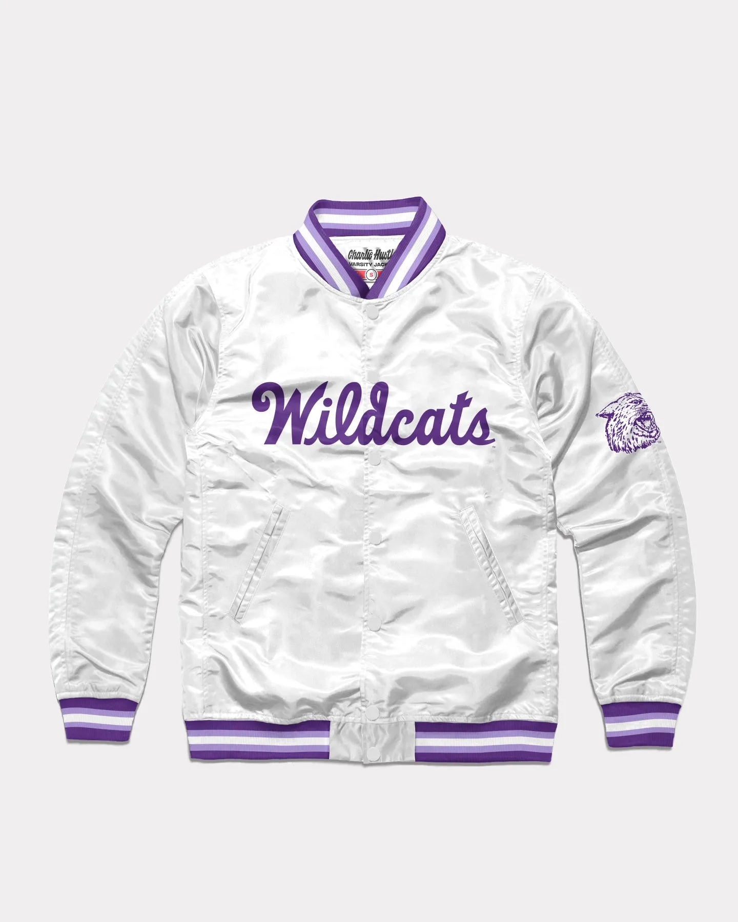 K-State Wildcats Script White Varsity Jacket