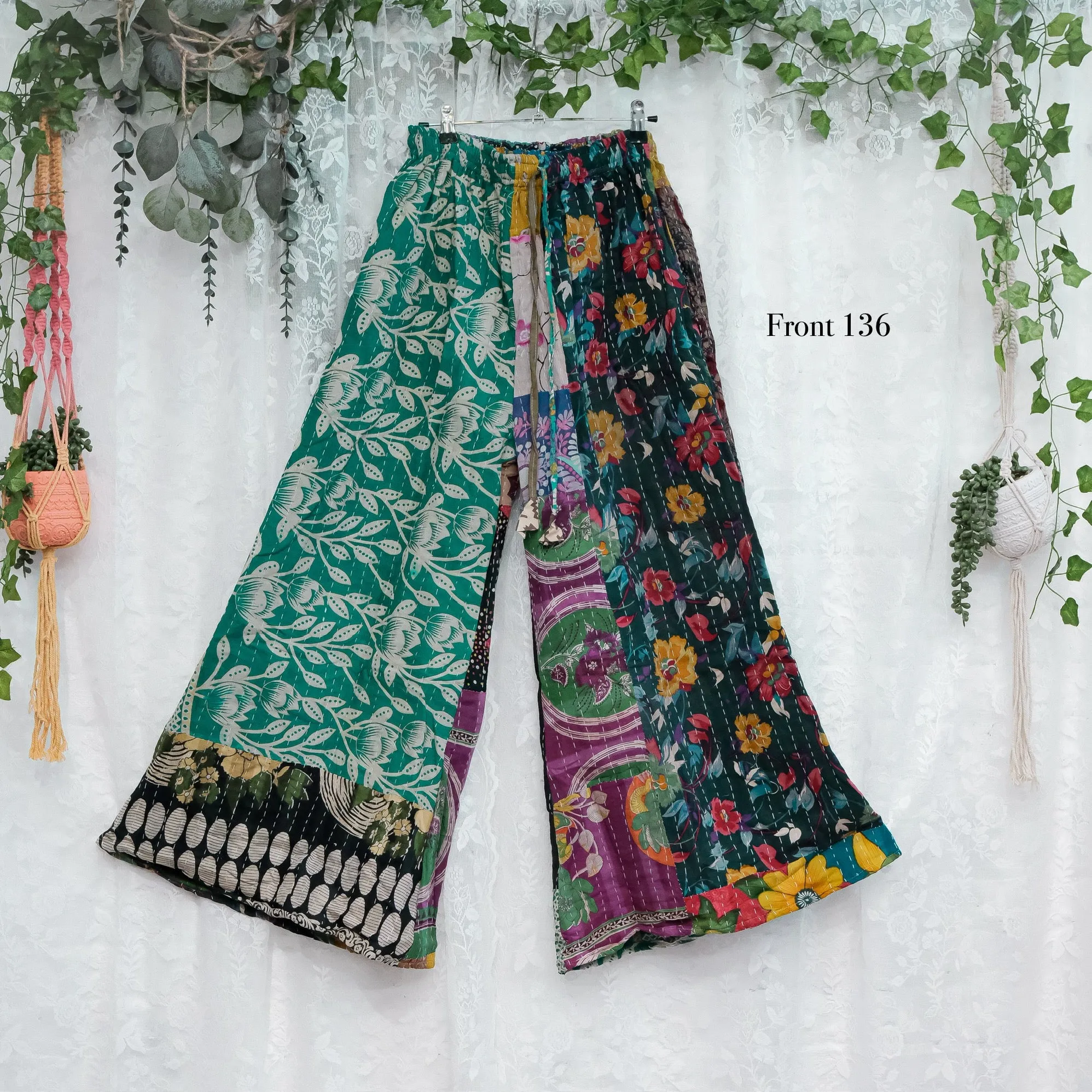 Kantha Wide Leg Palazzo Pants