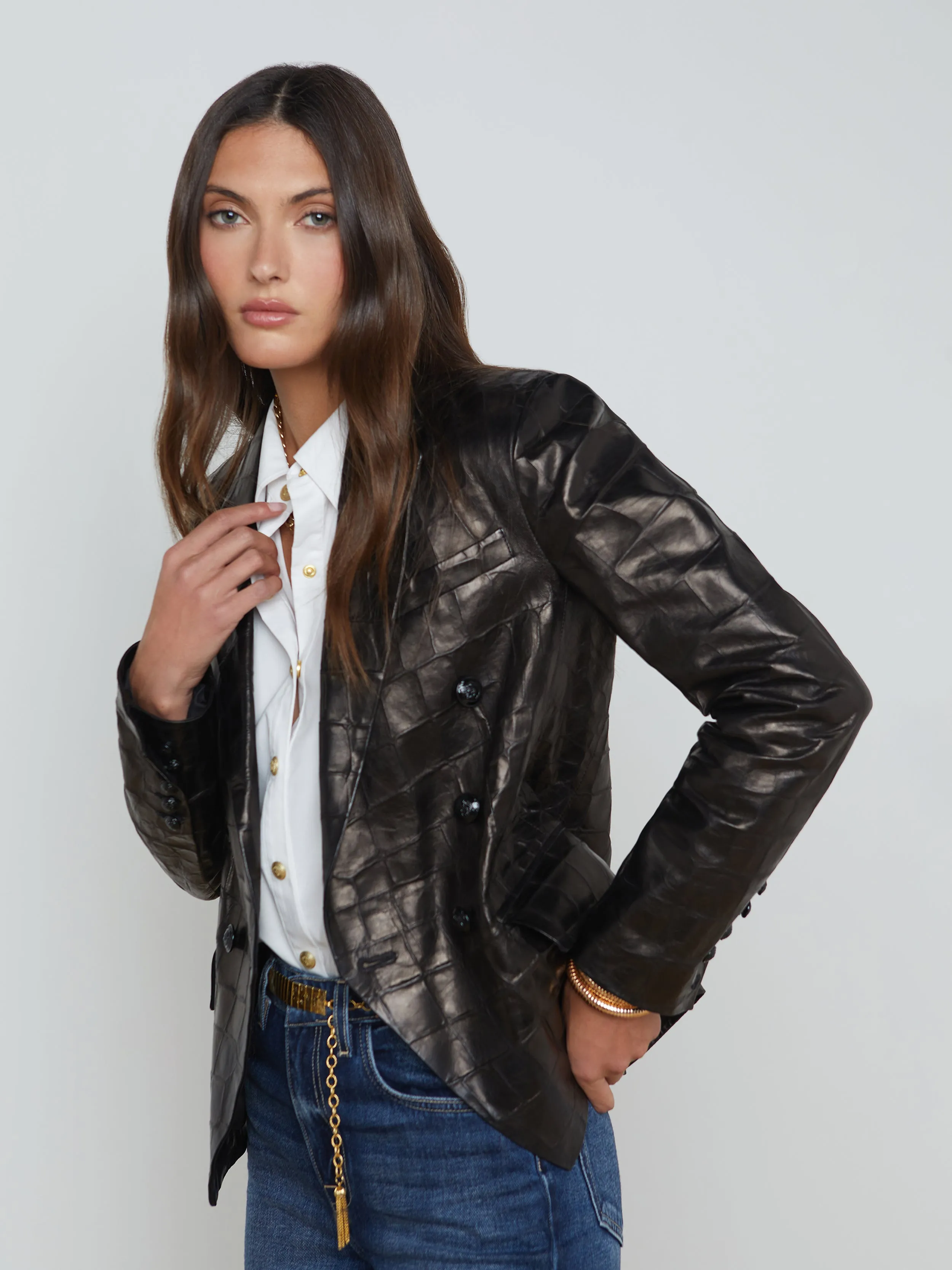 Kenzie Leather Blazer