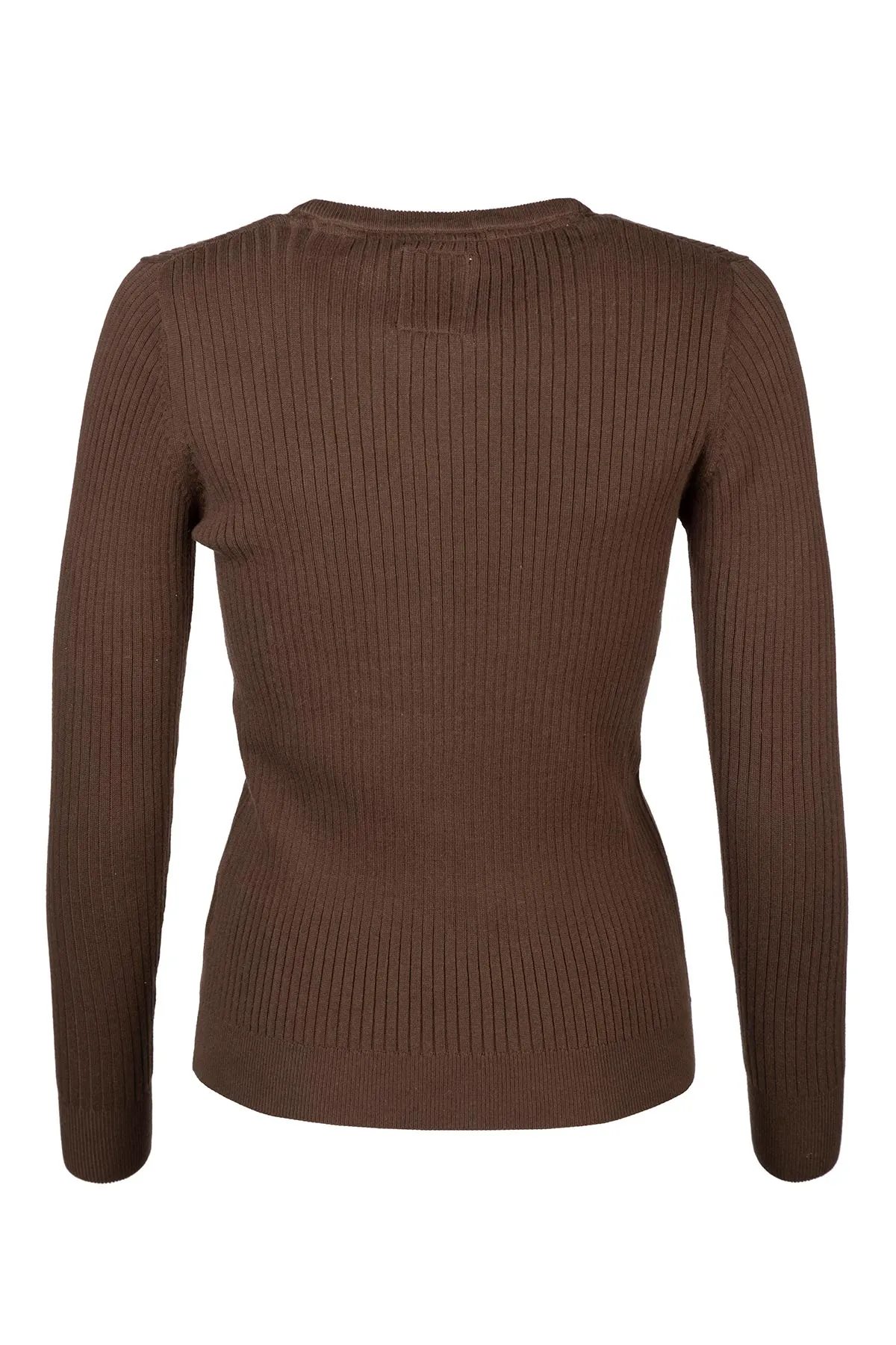 Ladies V Neck Ribbed Jumper - Gemma