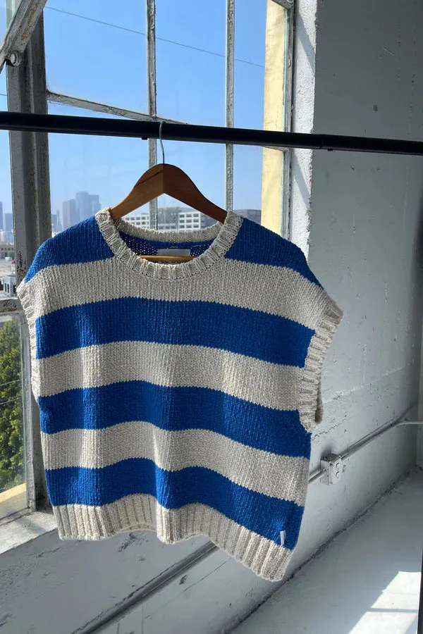 Le Bon Shoppe Pierre Cotton Sweater French Blue Stripe