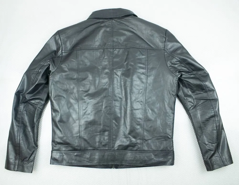 Leather Point Zip Black Jacket