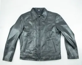 Leather Point Zip Black Jacket