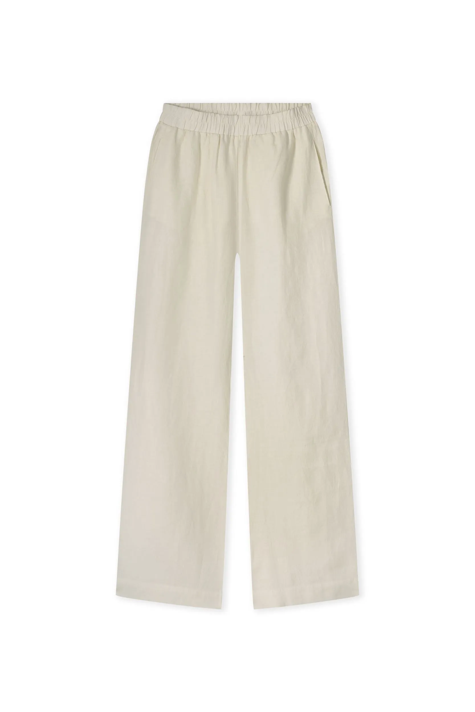 Lieke Linen Blend Trousers - White Cloud