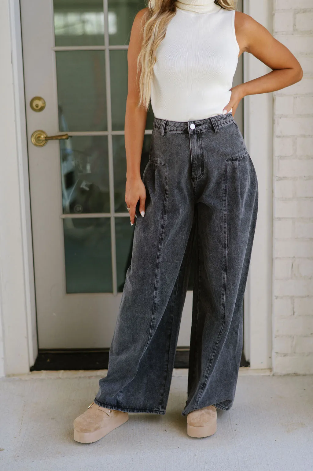 Malta Wide Leg Pants- Black