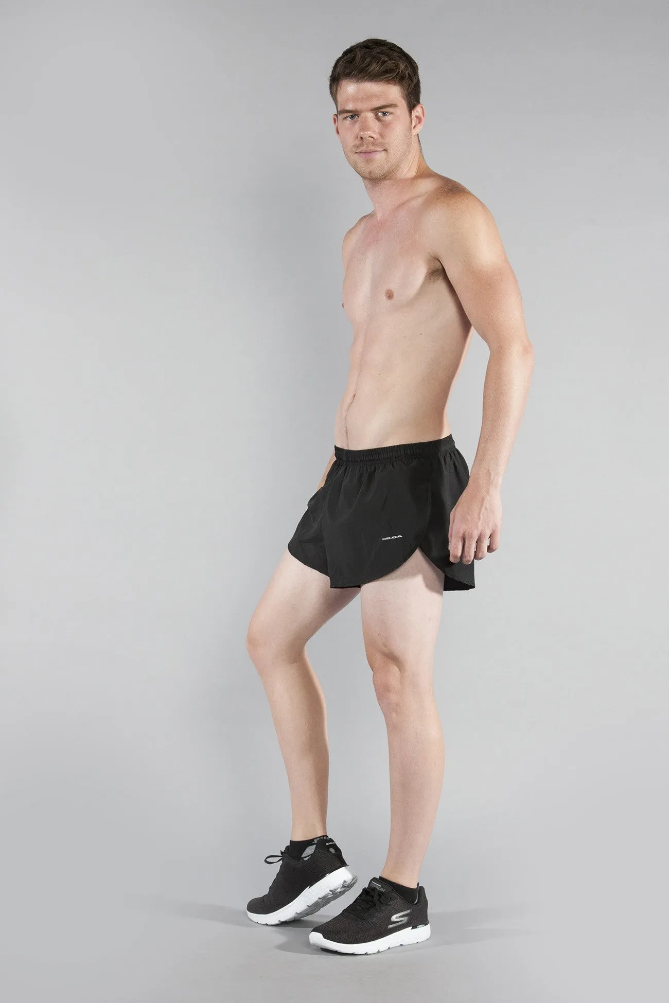 Men's 1" Elite Split Shorts- Black