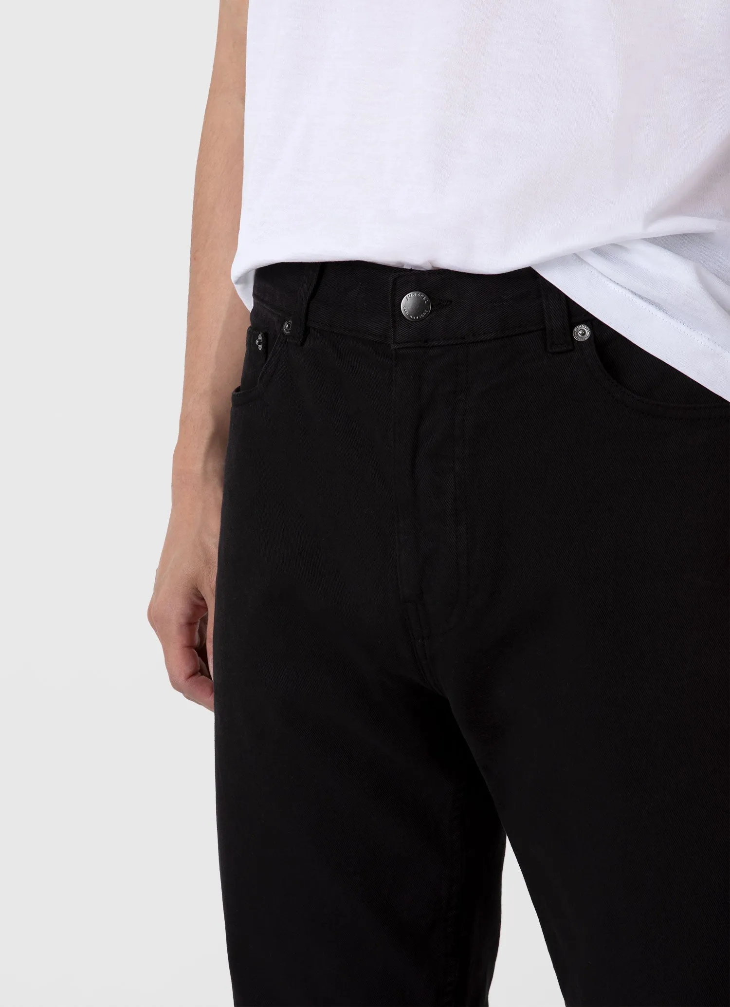 Men's Cotton Drill 5 Pocket Trouser in Black