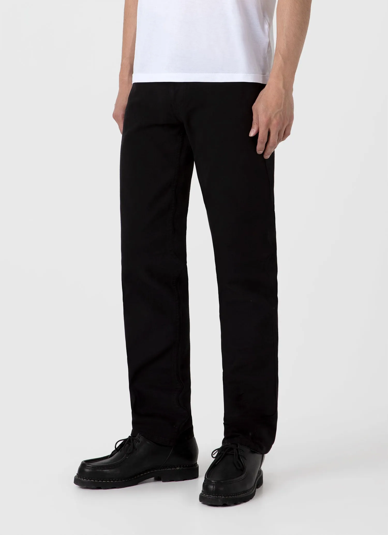 Men's Cotton Drill 5 Pocket Trouser in Black