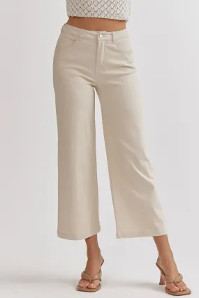 Miranda Wide Leg Pants (Sand)