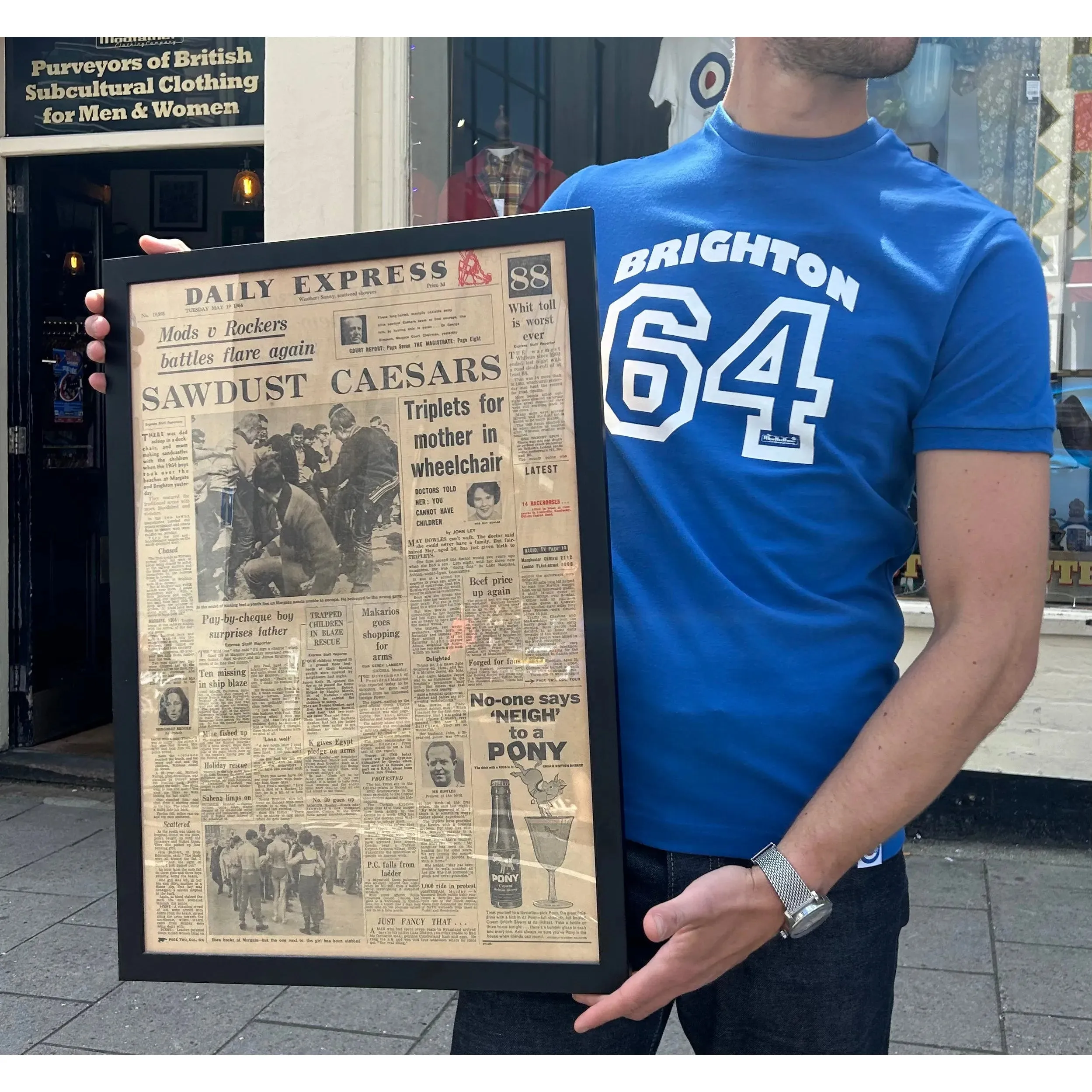 Modfather Clothing - Brighton 64 Savoy Blue - T-Shirt