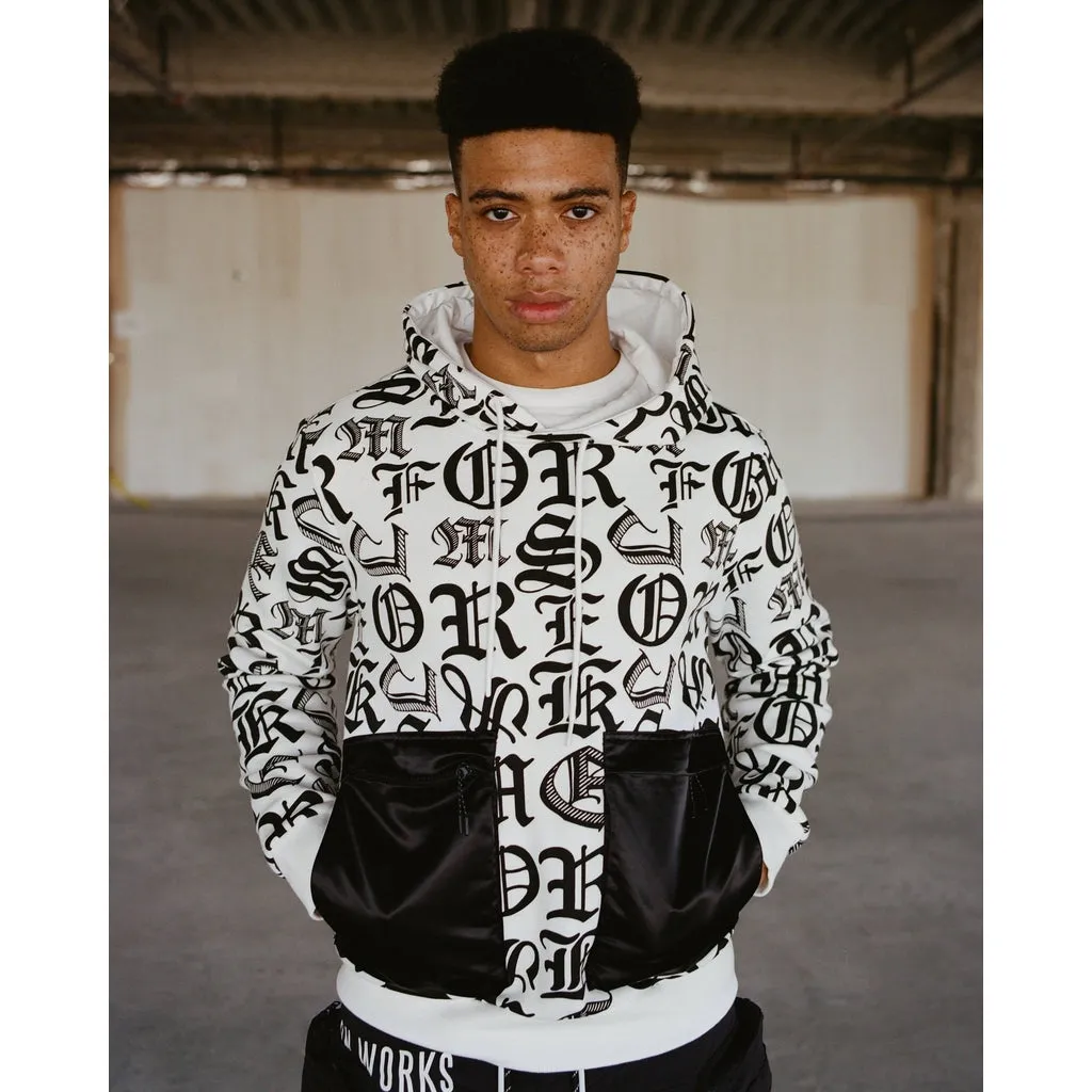 Monogram Fashion Hoodie - White/Black