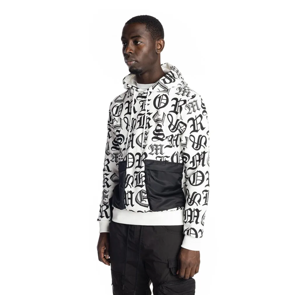 Monogram Fashion Hoodie - White/Black