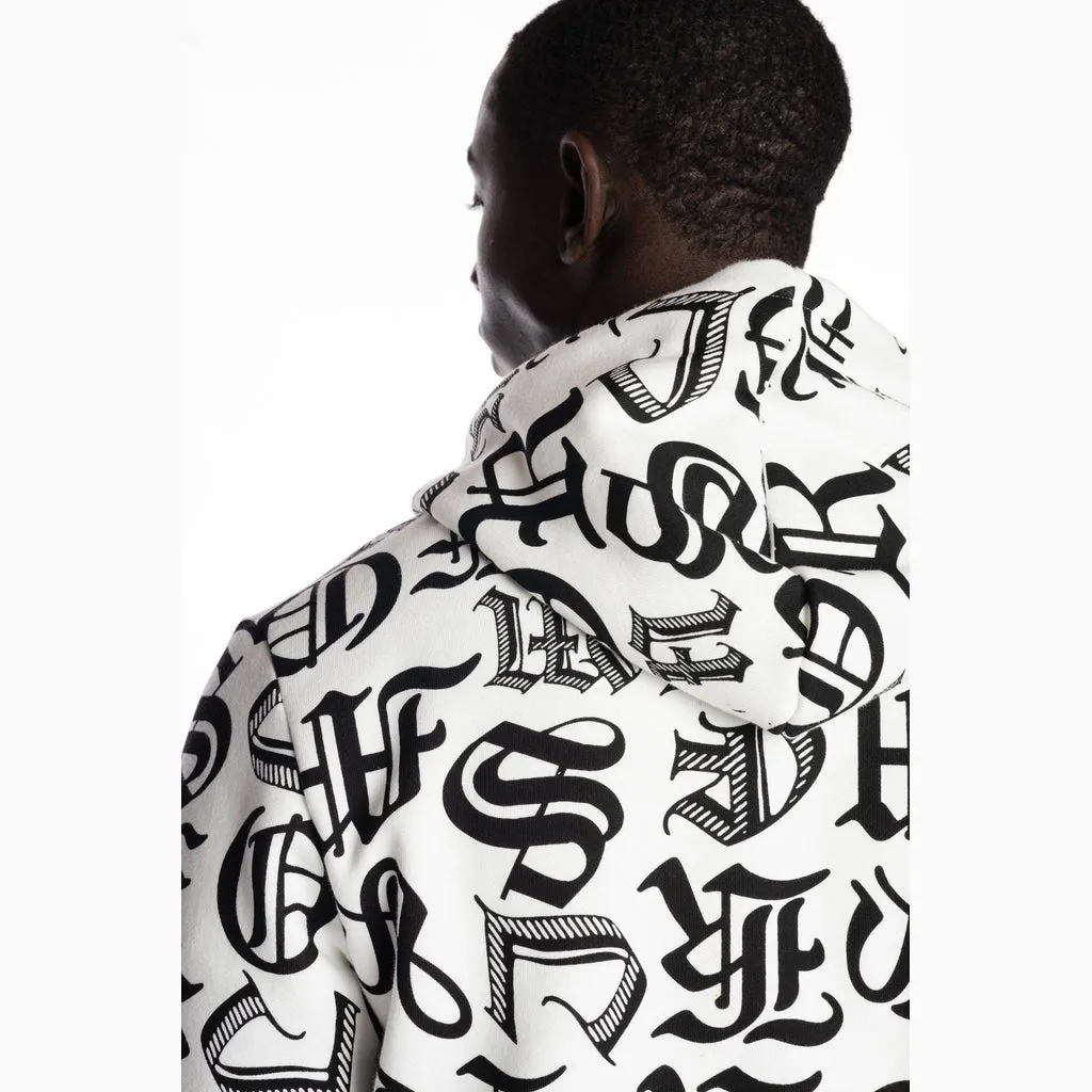 Monogram Fashion Hoodie - White/Black