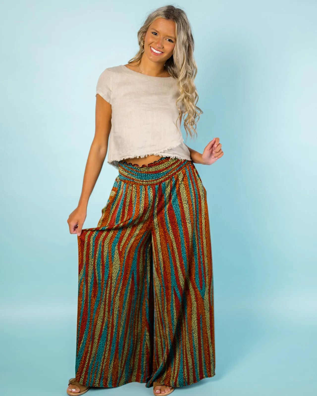 Multi Wide Leg Maxi Pants