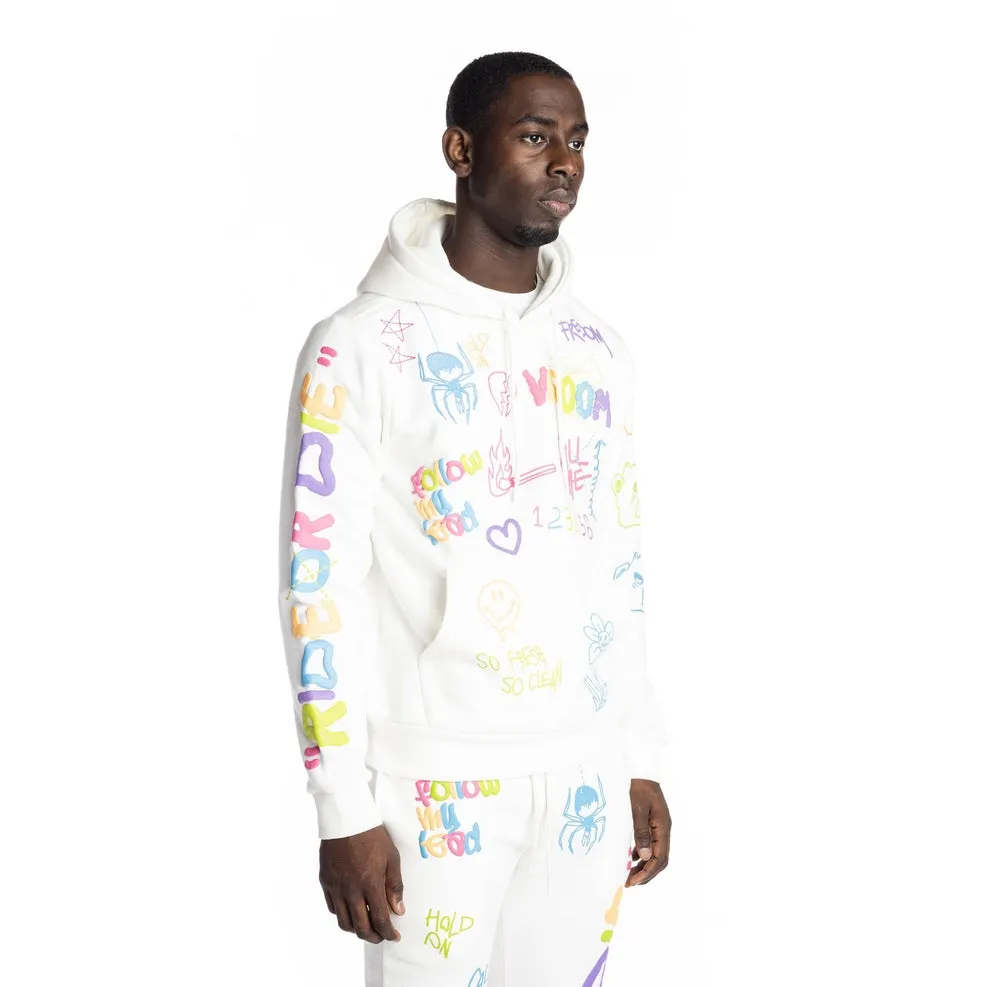 Multicolor Fashion Hoodie - Cream