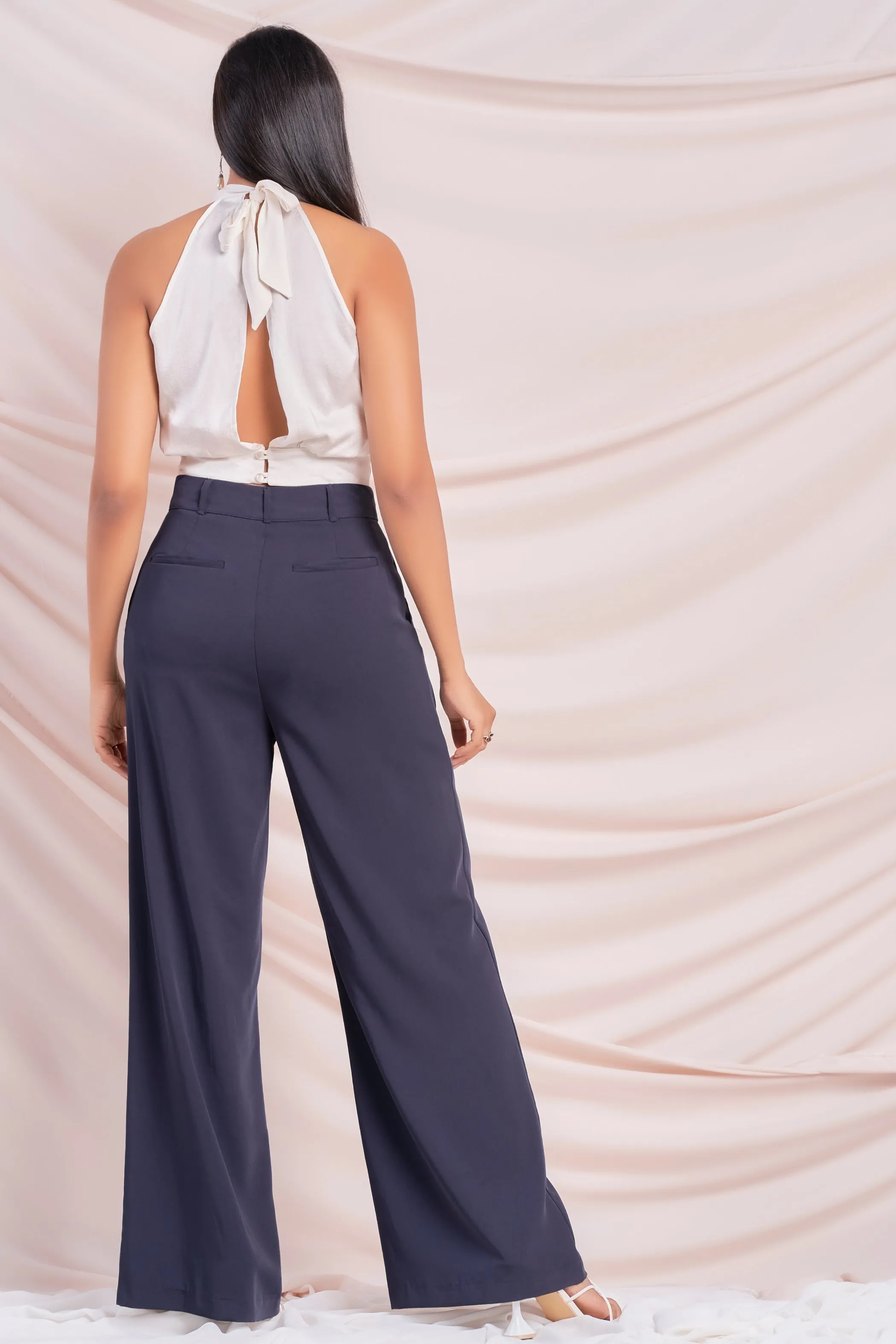 Navy Wide Leg Pant