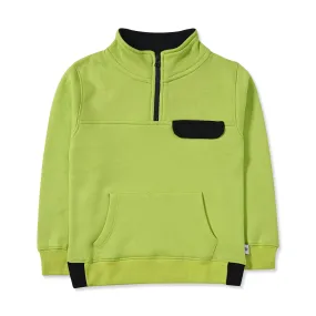 Neon Green Mock Neck Sweatshirt