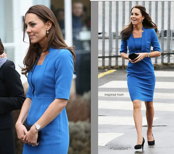 notch collar - inspired from Kate Middleton, pencil dress with notch