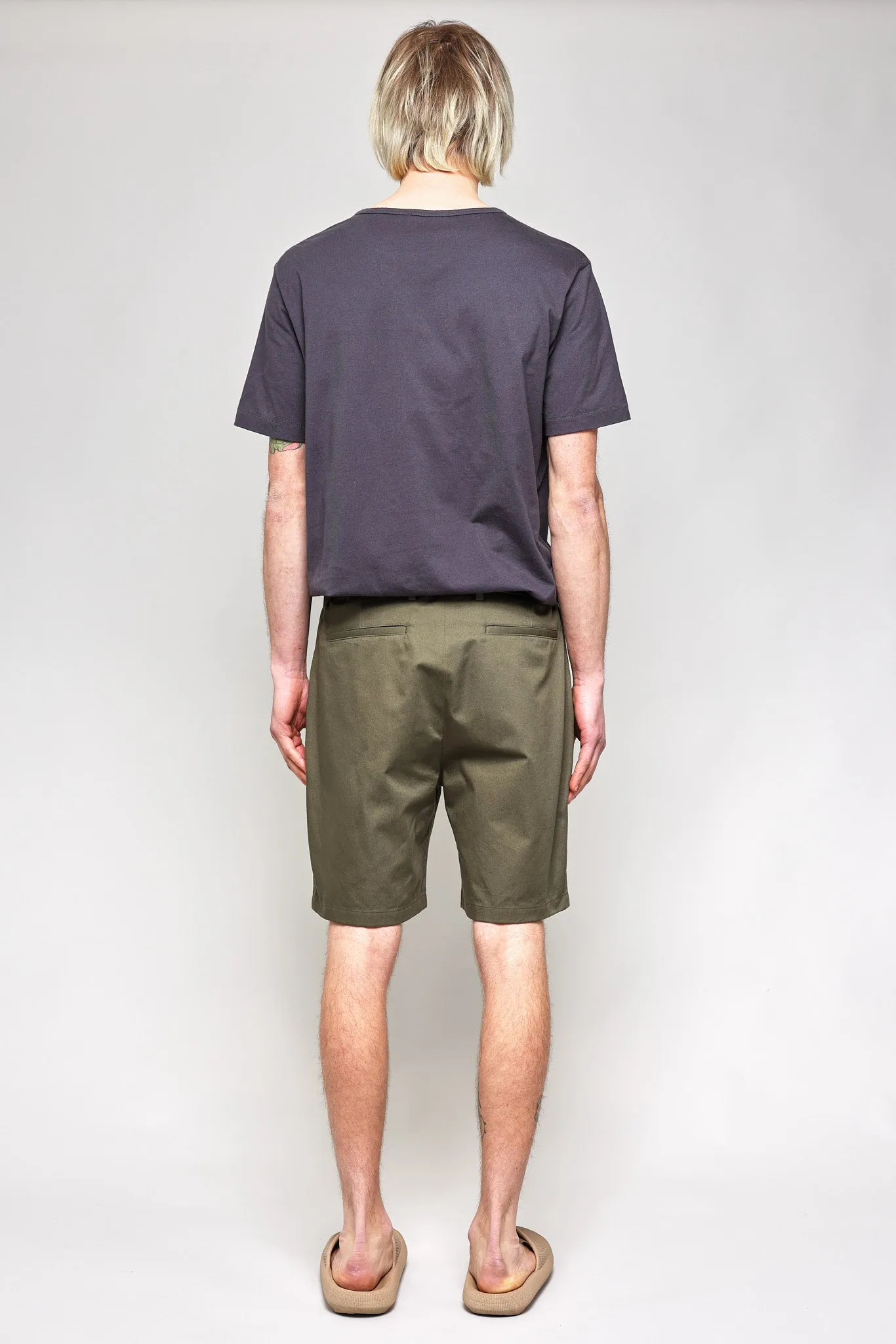 NS1205-5 Japanese Chino Shorts High Density Twill in Green