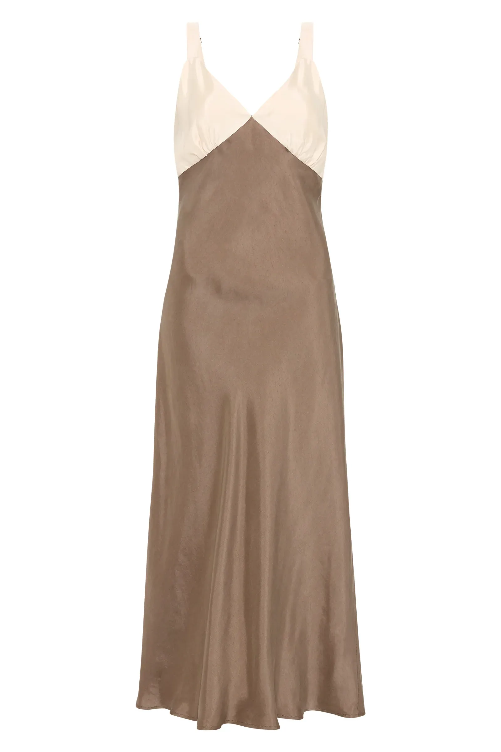 NUDE LUCY Seshni Tencel Slip Dress CHESTNUT SPLICE