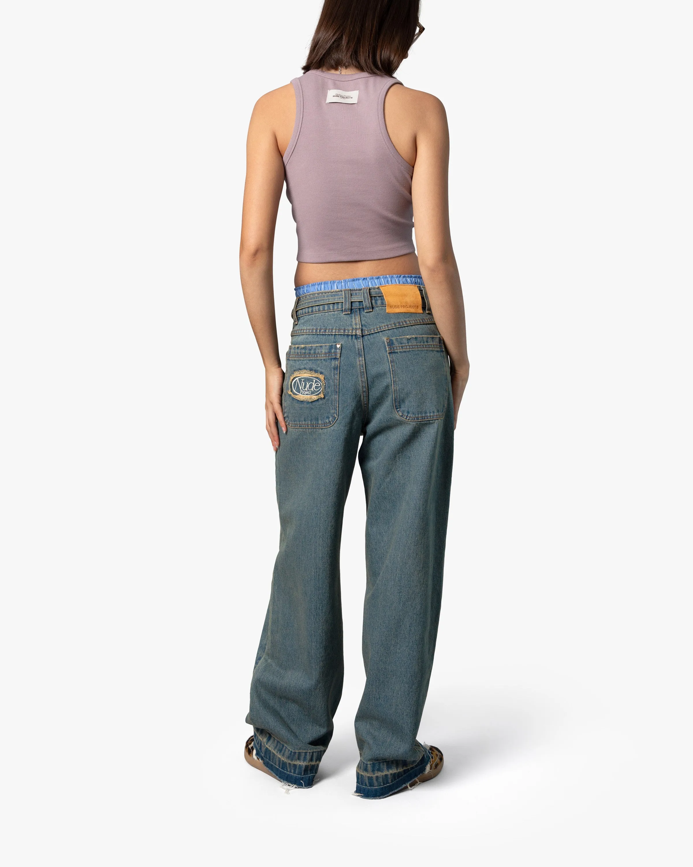 OLD BAGGY DENIM PANTS BLUE