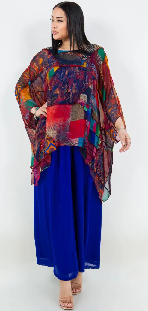 Bohemian Chic Oversized Tunic Top, Lagenlook Style, Suitable for Sizes SML-6X 