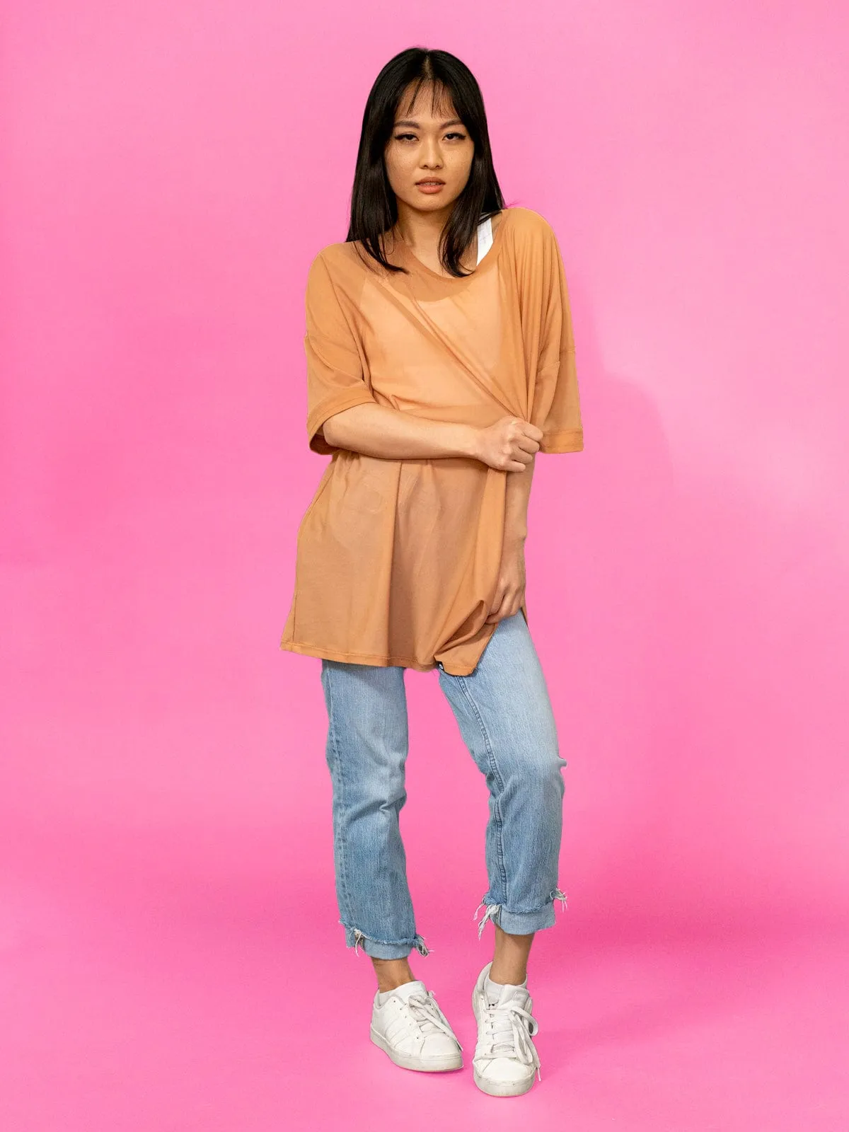 Oversized Barbados Top - Tan