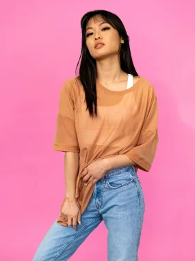 Oversized Barbados Top - Tan