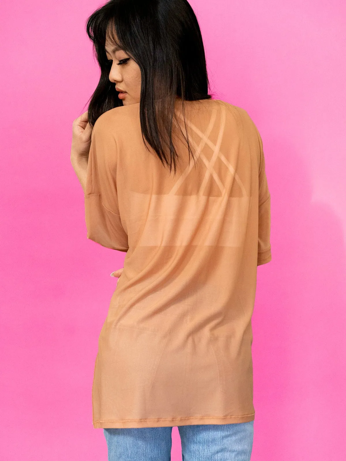 Oversized Barbados Top - Tan