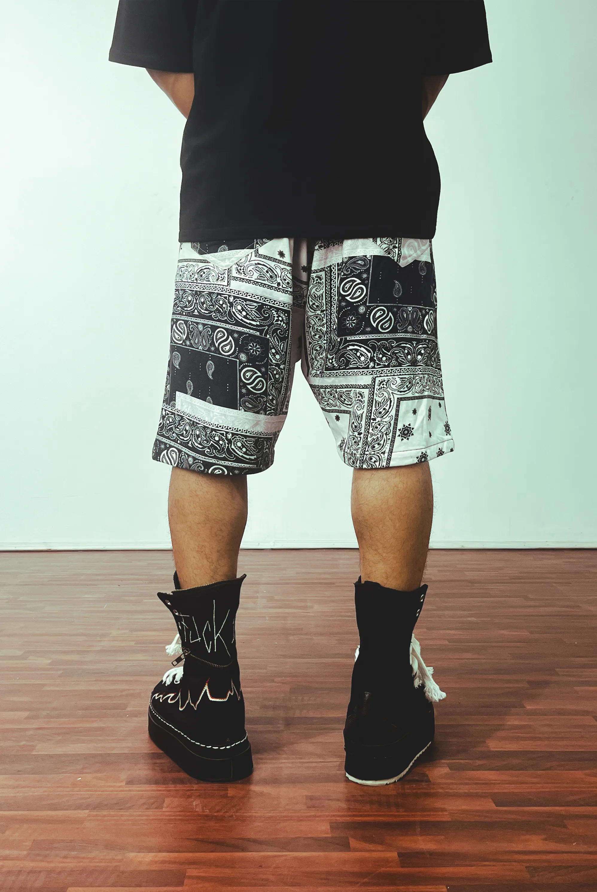 Paisley Black Shorts