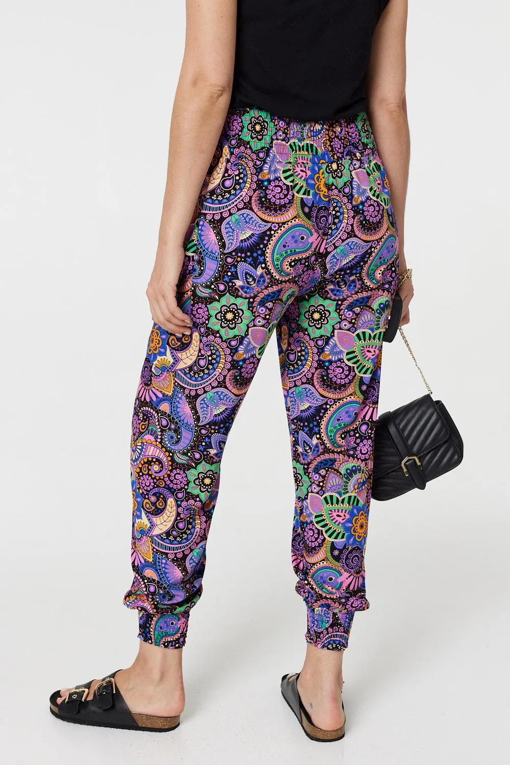 Paisley Tassel Pocket Harem Pants