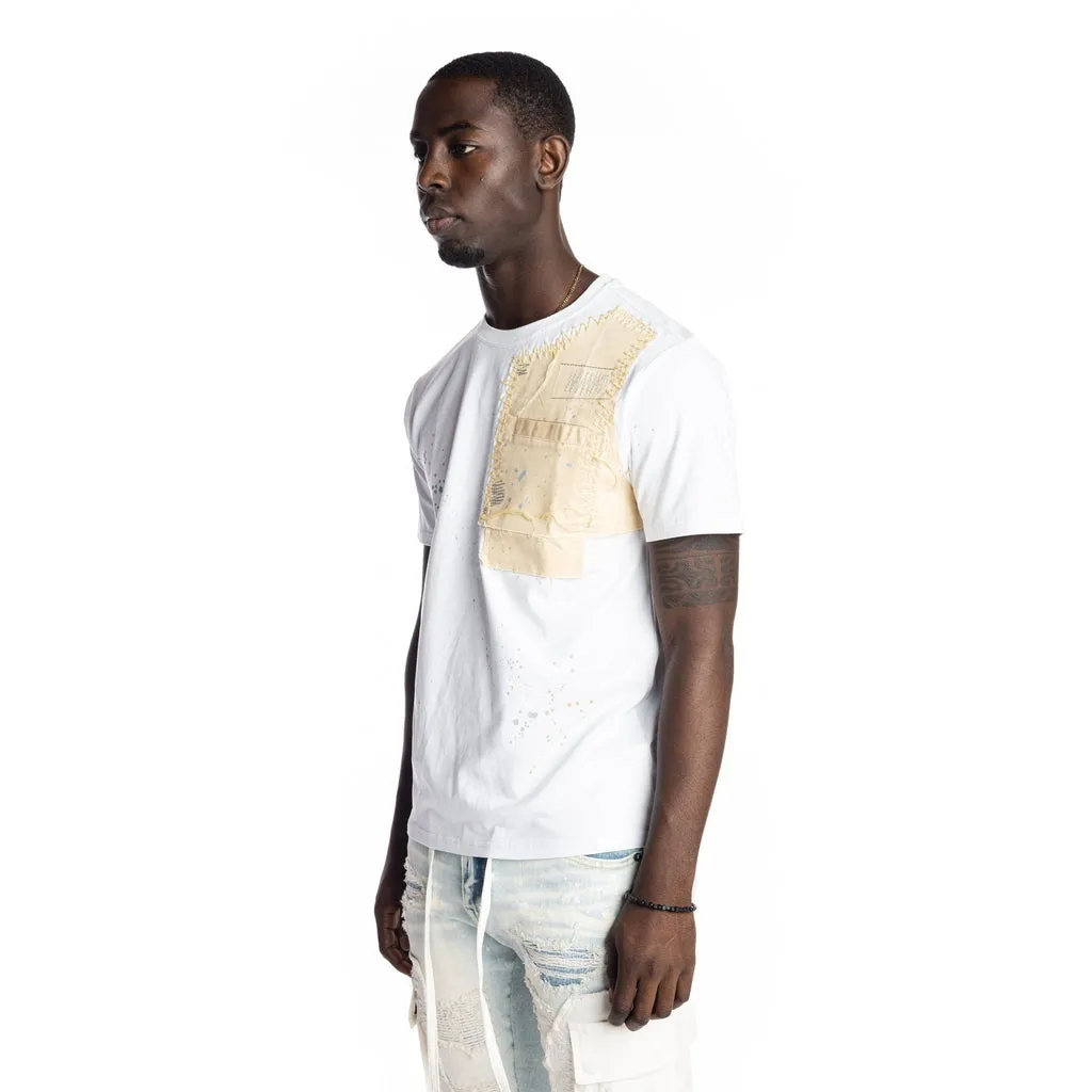 Patchwork Pocket Fashion Tee - White