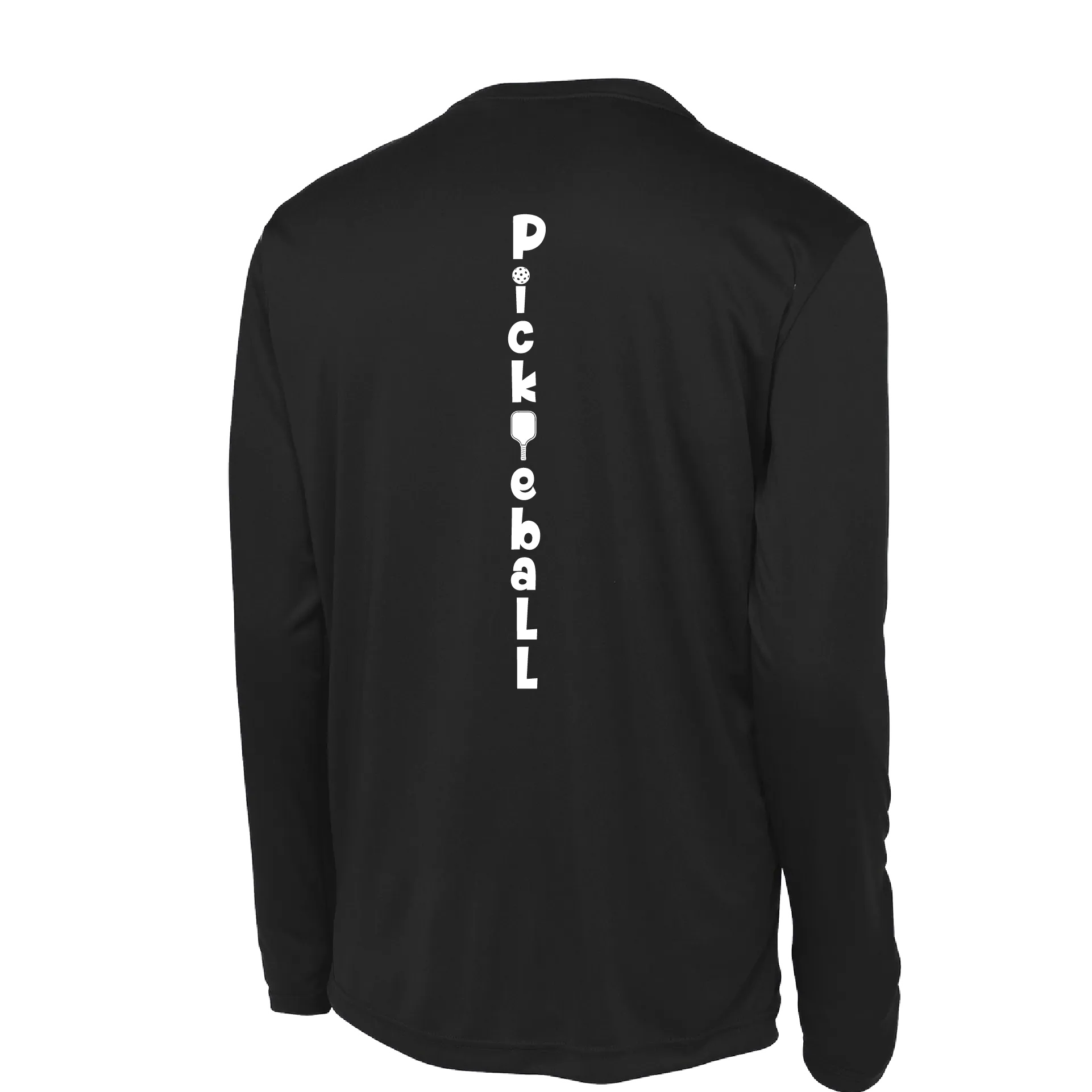 Pickleball (Vertical) Customizable | Men's Long Sleeve Athletic Pickleball Shirt | 100% Polyester