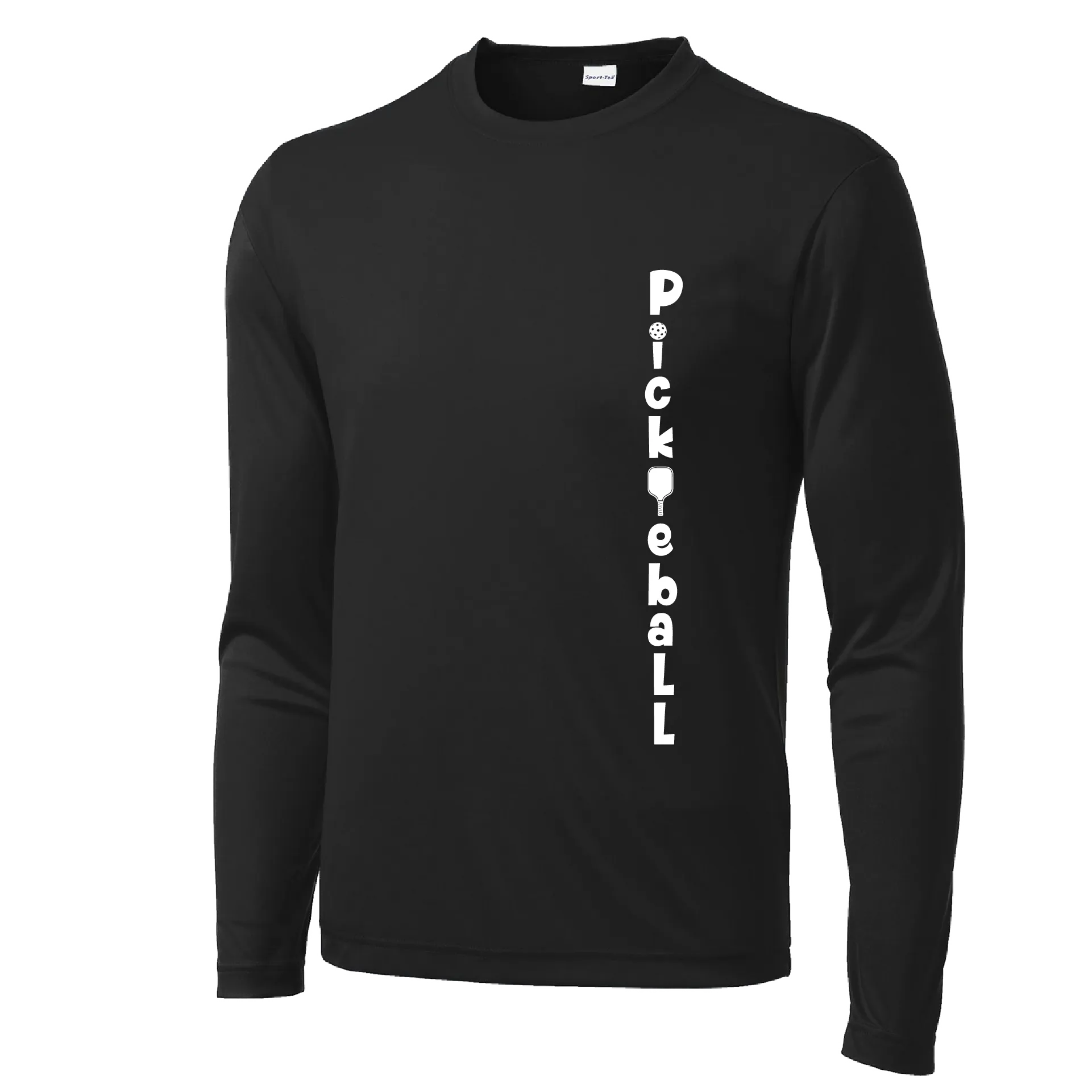 Pickleball (Vertical) Customizable | Men's Long Sleeve Athletic Pickleball Shirt | 100% Polyester