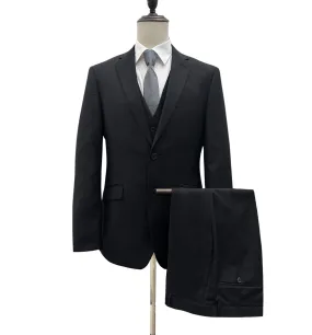 Profile Slim Fit Vested Suit - Black