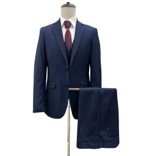 Profile Slim Fit Vested Suit - Navy Blue