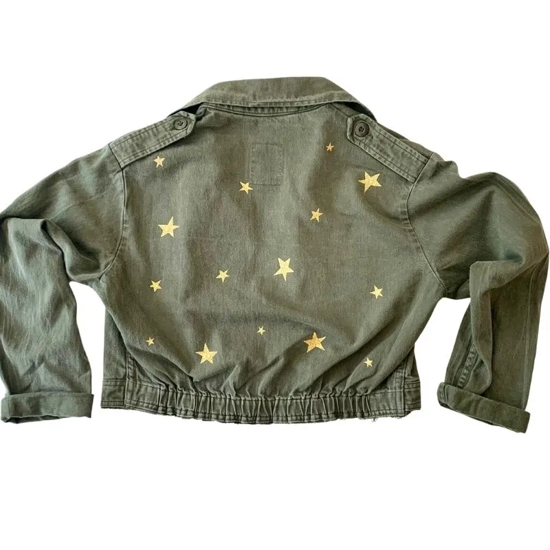 Reworked Vintage Boiler Suit Jacket with Stars