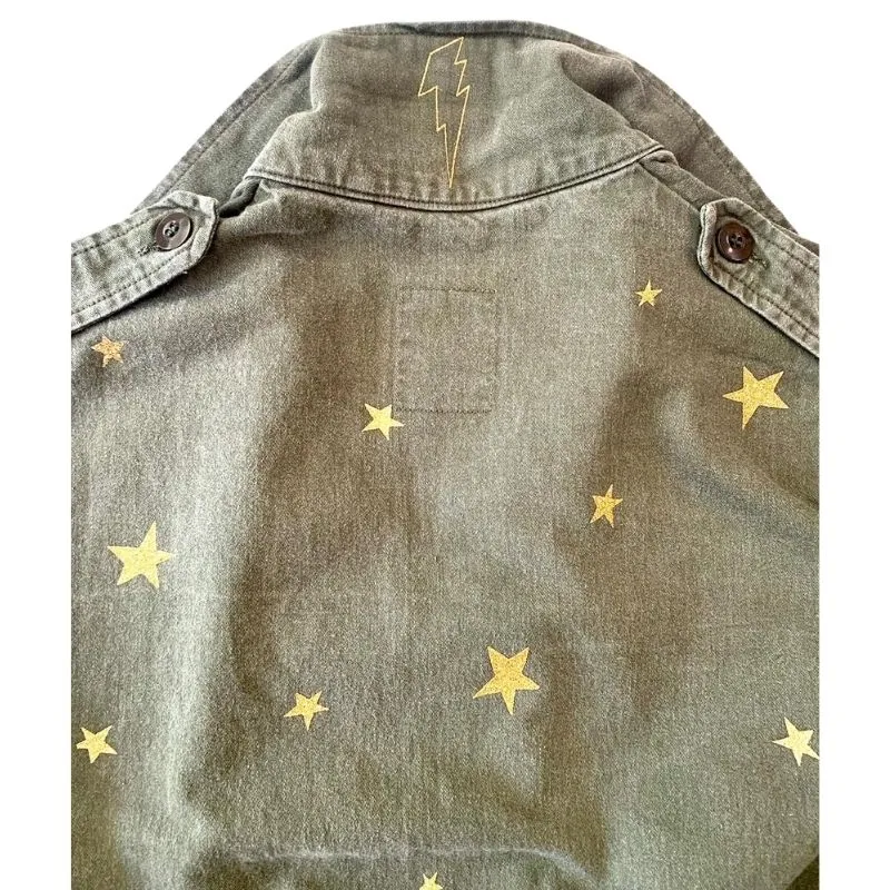 Reworked Vintage Boiler Suit Jacket with Stars