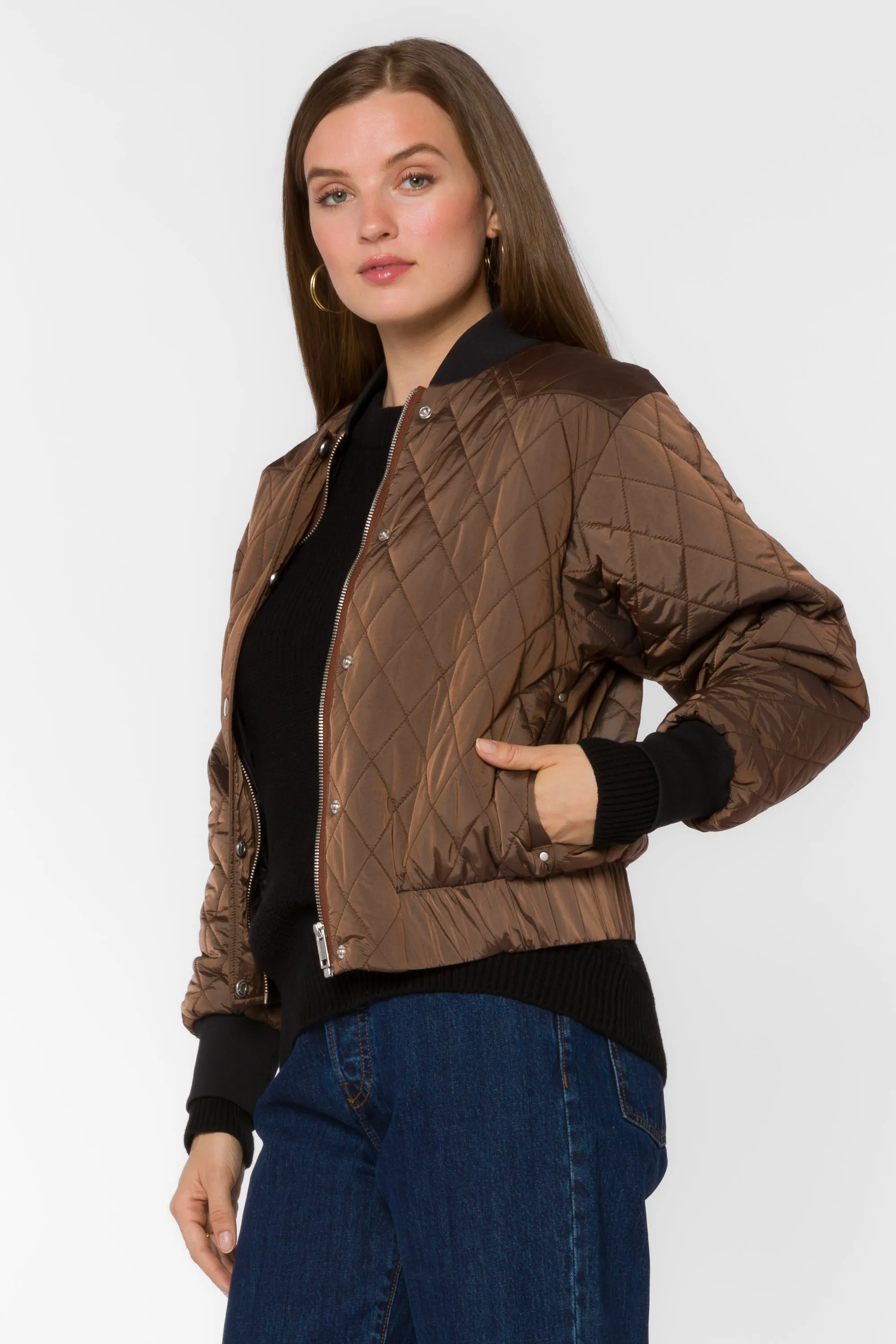 Sakura Brown Bomber Jacket