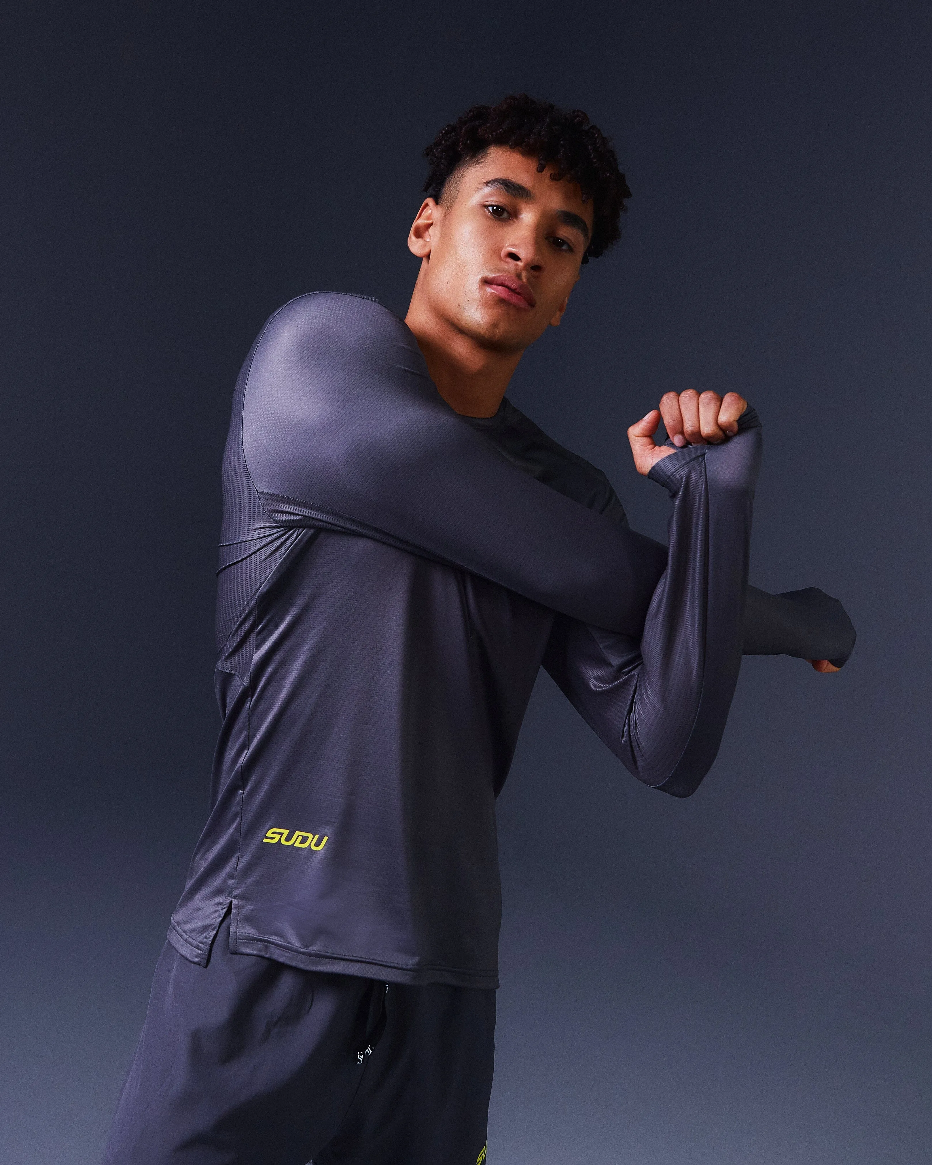 SRT LS 01 Run Long Sleeve Shirt - Grey/Yellow