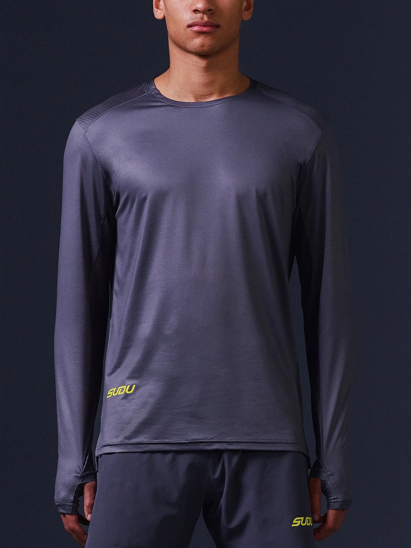 SRT LS 01 Run Long Sleeve Shirt - Grey/Yellow