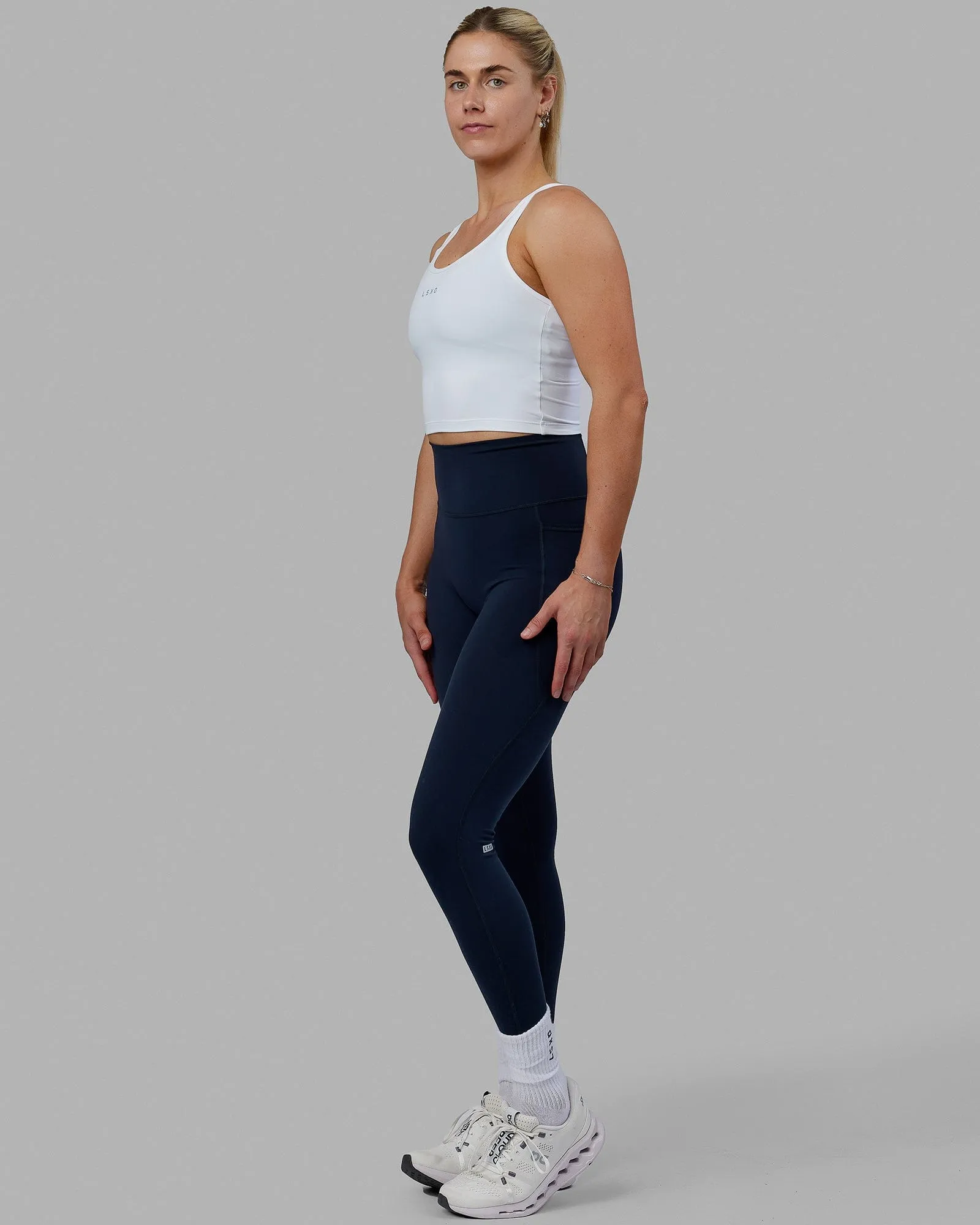 Staple Active Cropped Tank - White