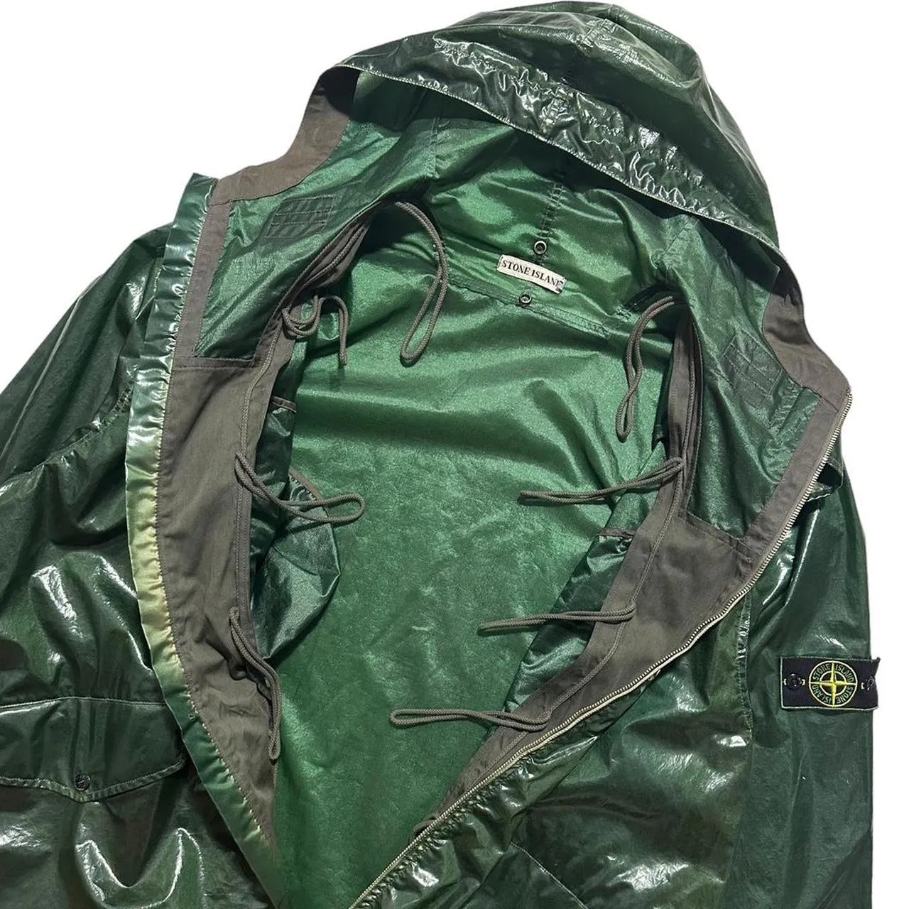 Stone Island 1992 Glazed Silk 'Toffee Wrapper' Jacket